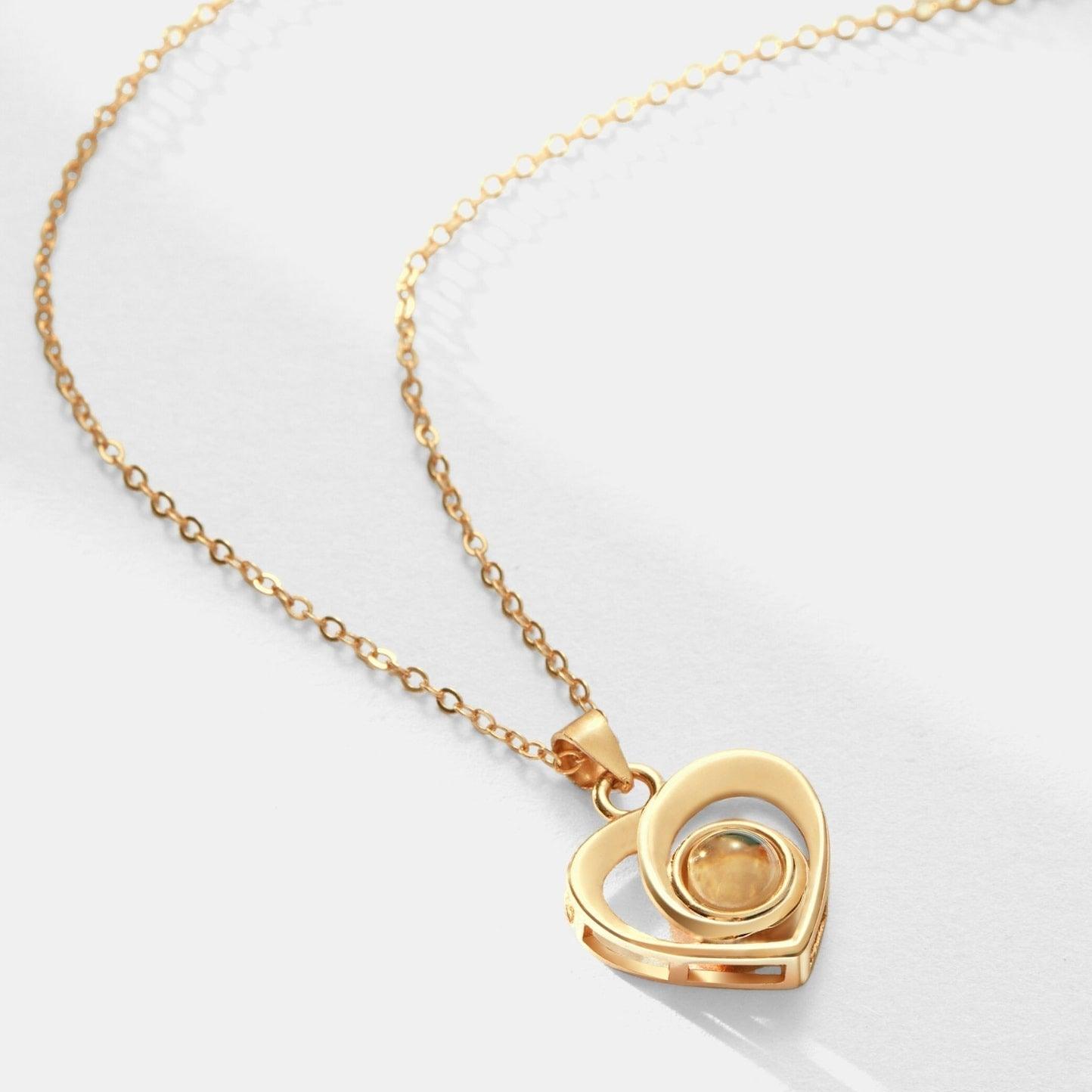 Heart Projection Pendant • Custom Photo Projection Necklace - Haye Nii