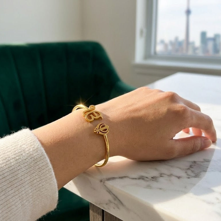 Luxurious Handmade Ek Onkar Khanda Kara - Kada | Sikh Bracelet