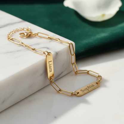 Mini Bar Bracelet | Custom Engraved Name Bar Bracelet - HayeNii
