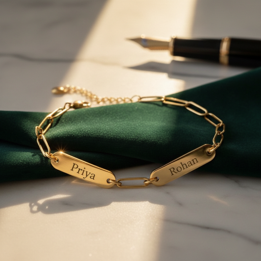 Mini Bar Bracelet | Custom Engraved Name Bar Bracelet - HayeNii