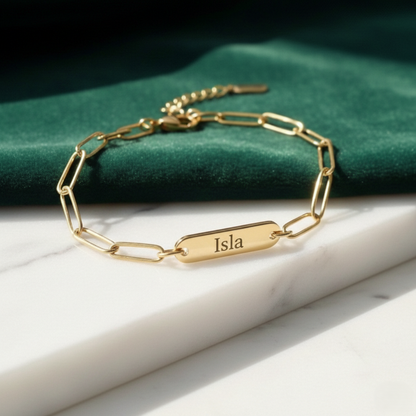 Mini Bar Bracelet | Custom Engraved Name Bar Bracelet - HayeNii