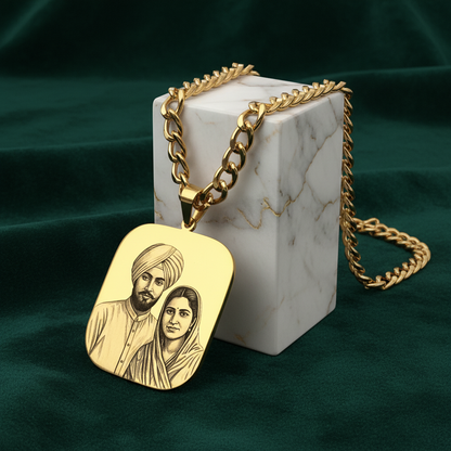 Custom Engraved Photo Necklace