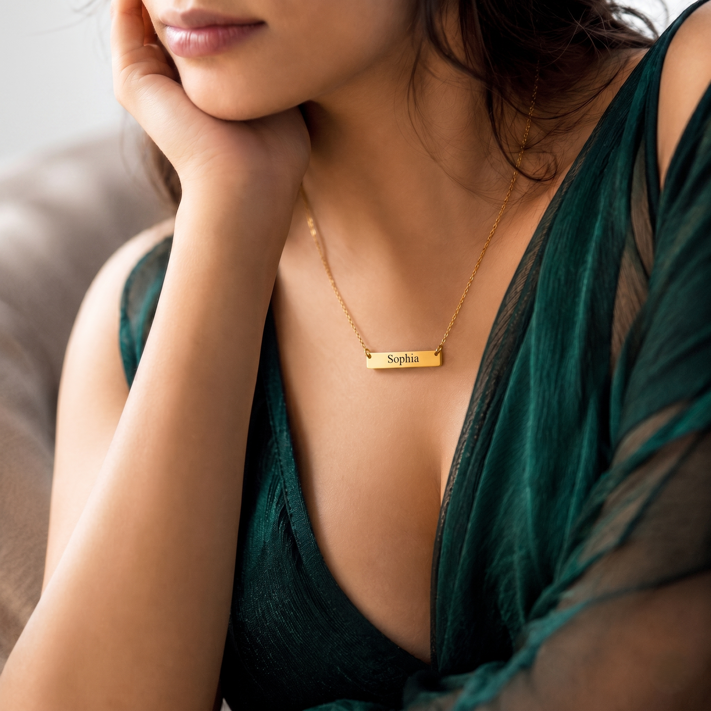Custom Nameplate Necklace in Any Language