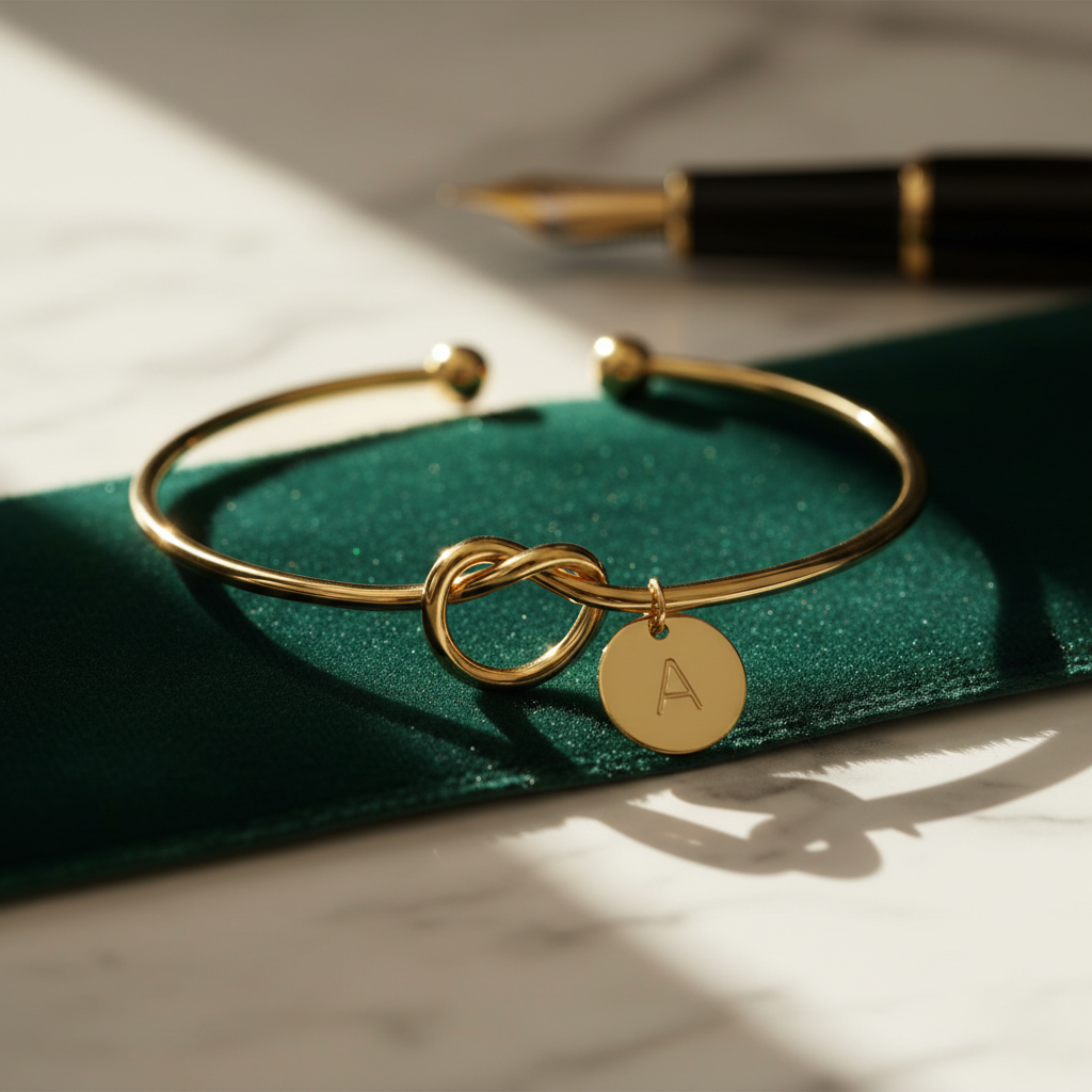 Knotted Initial Bracelet | Custom Infinity Knot Initial Bracelet - HayeNii