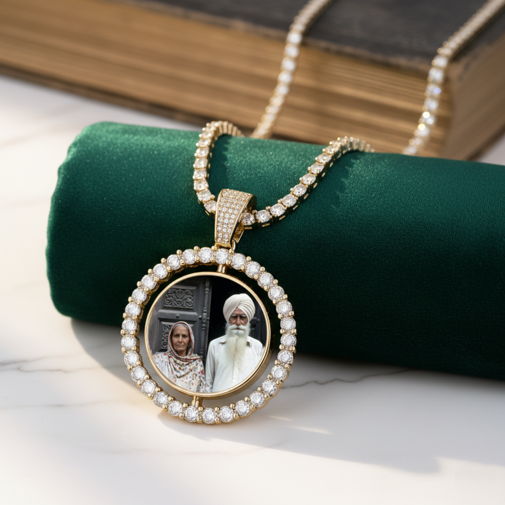 Custom Rotating Double-Sided Photo Pendant