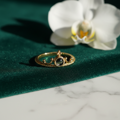 Crown Projection Ring | Custom Hidden Photo Projection Jewelry