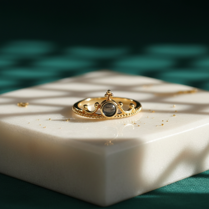 Crown Projection Ring | Custom Hidden Photo Projection Jewelry