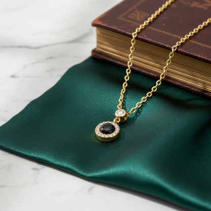 Single Stone Round Projection Pendant | Custom Hidden Photo Projection Jewelry