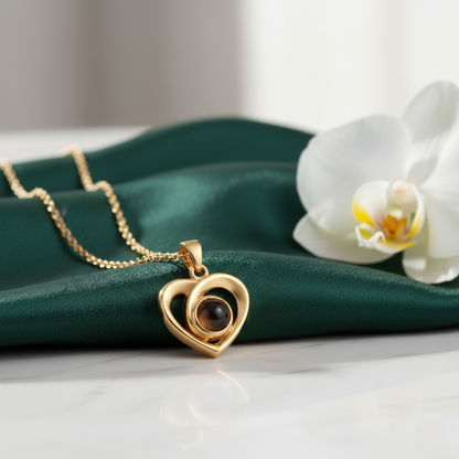 Heart Projection Pendant | Custom Hidden Photo Projection Necklace - HayeNii