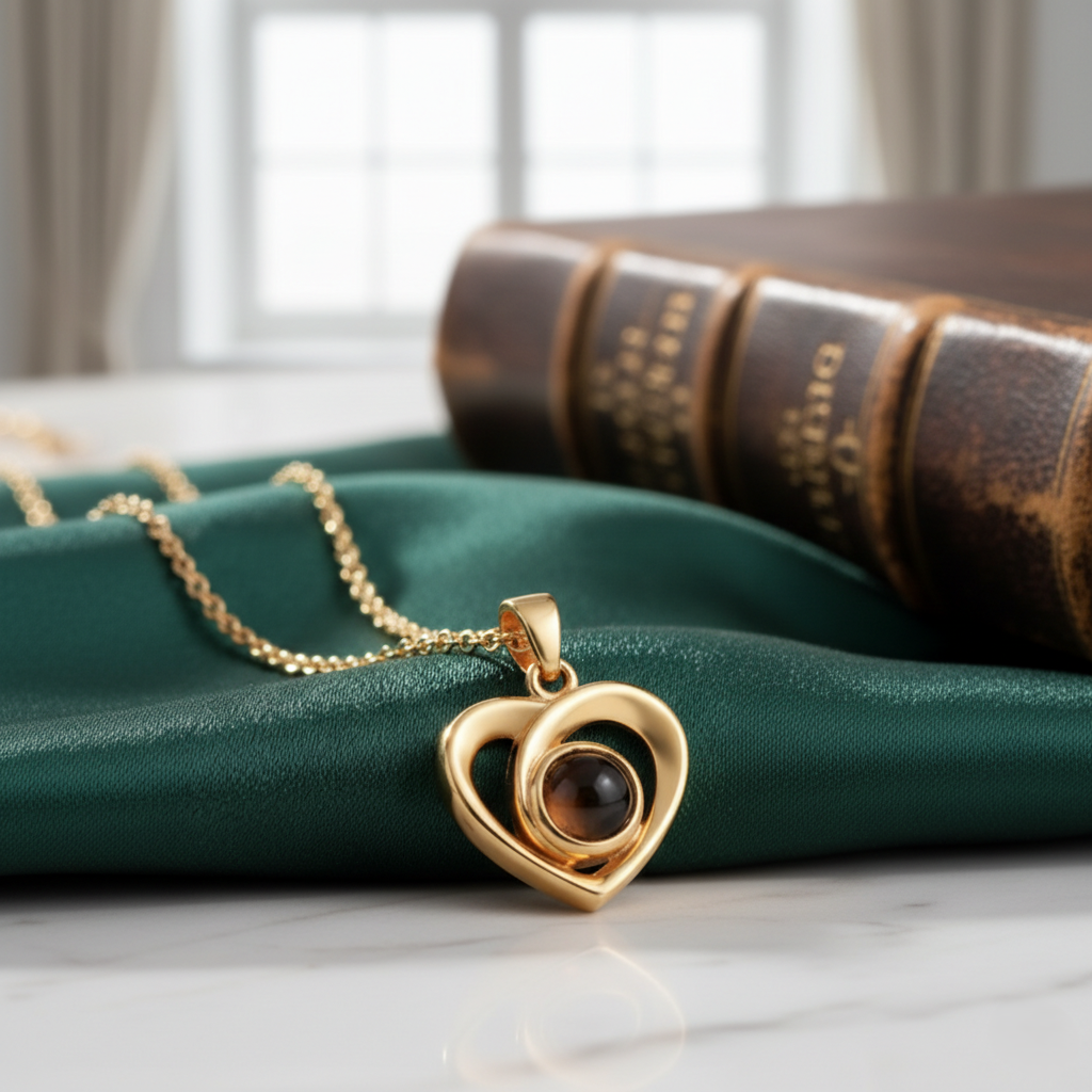 Heart Projection Pendant | Custom Hidden Photo Projection Necklace - HayeNii