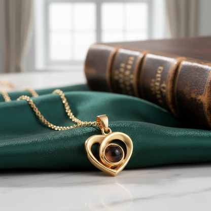 Heart Projection Pendant | Custom Hidden Photo Projection Necklace - HayeNii
