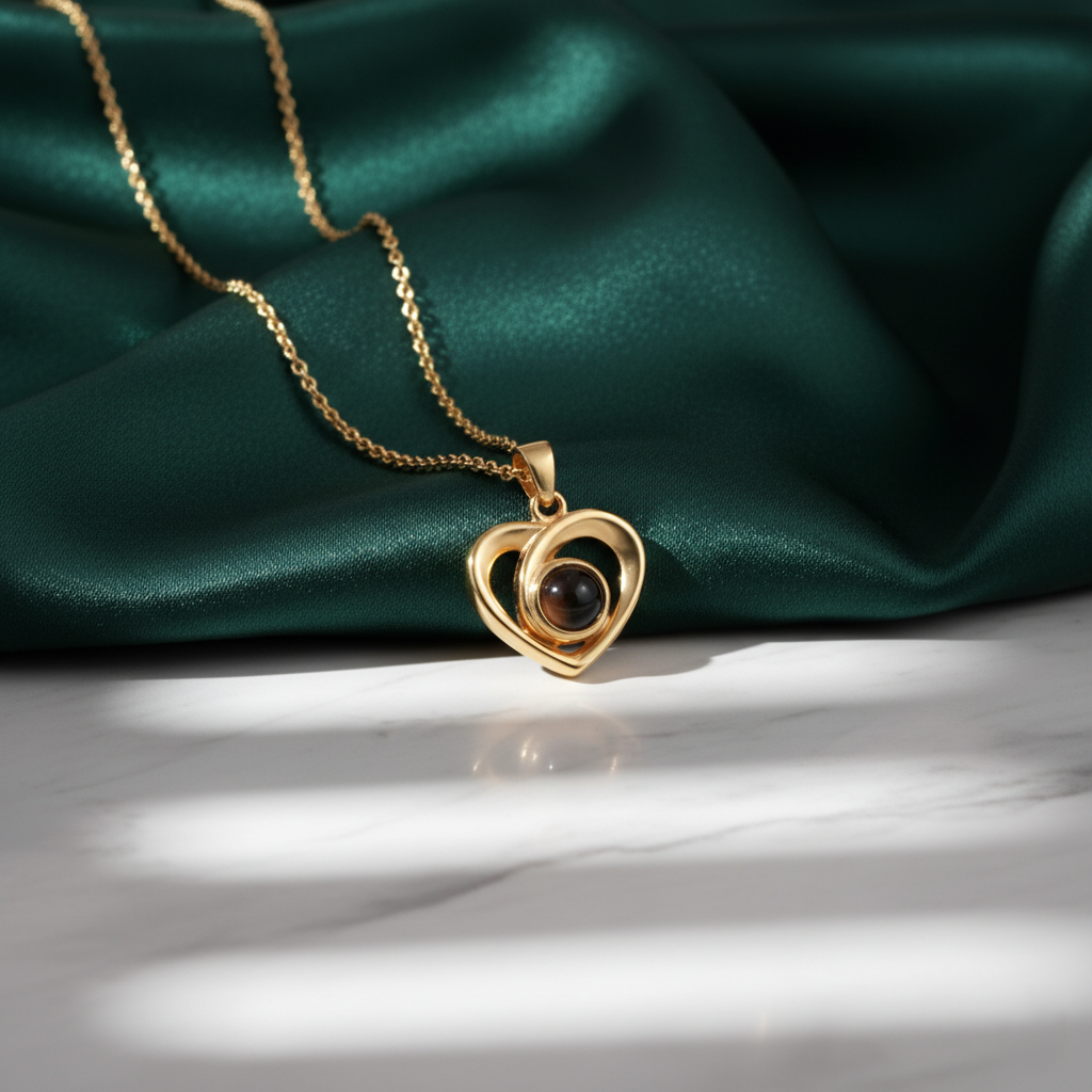 Heart Projection Pendant | Custom Hidden Photo Projection Necklace - HayeNii