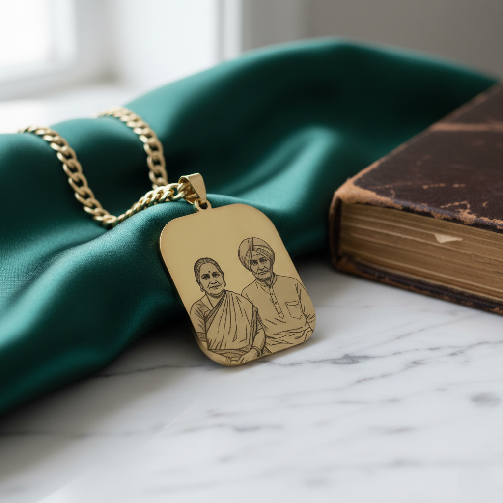 Custom Engraved Photo Necklace