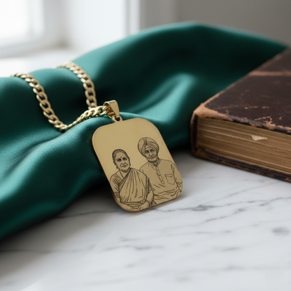 Custom Engraved Photo Necklace