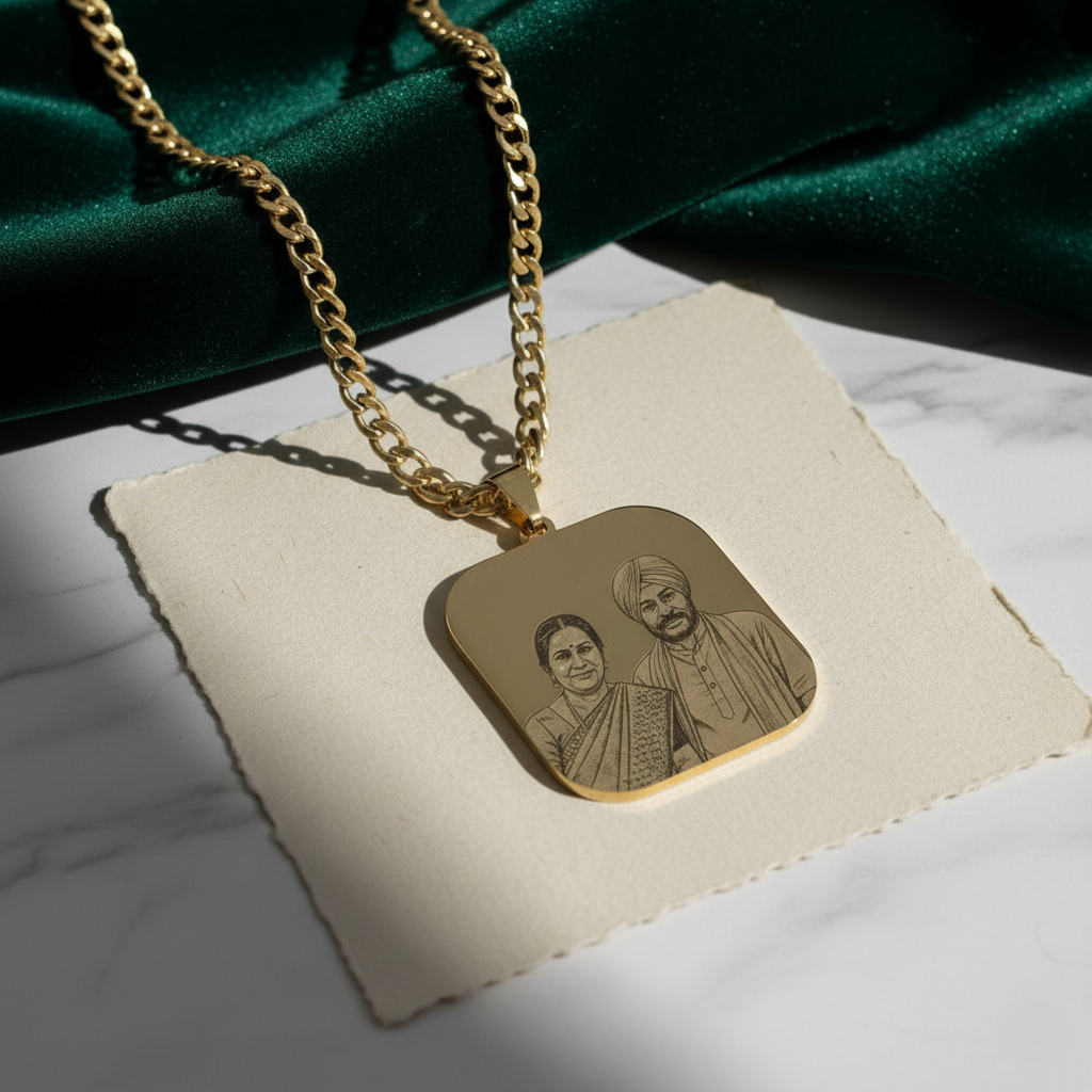 Custom Engraved Photo Necklace