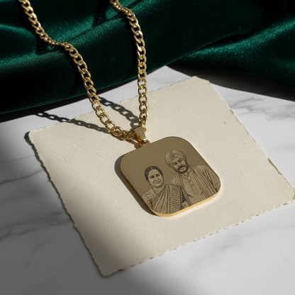 Custom Engraved Photo Necklace