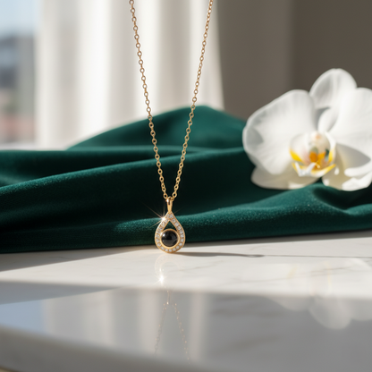 Pearl Projection Pendant | Custom Hidden Photo Projection Necklace - HayeNii