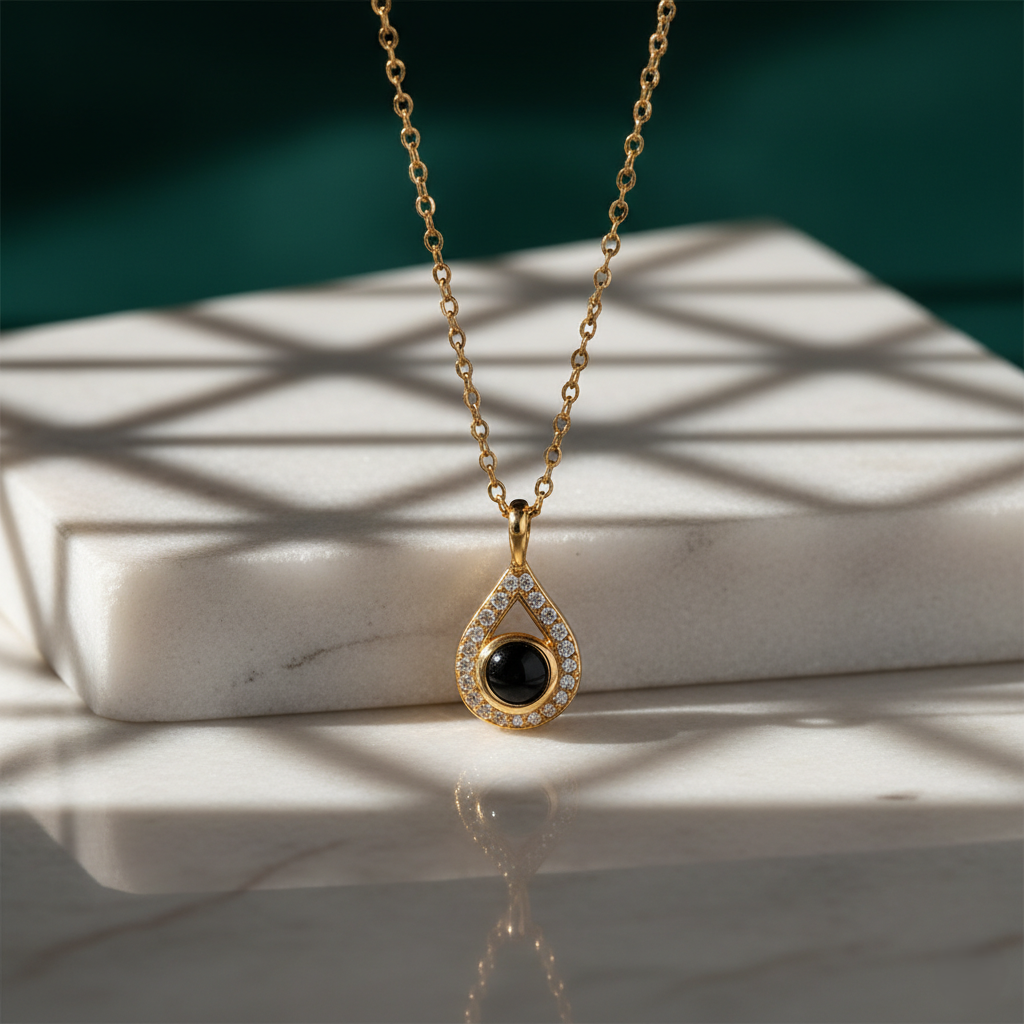 Pearl Projection Pendant | Custom Hidden Photo Projection Necklace - HayeNii