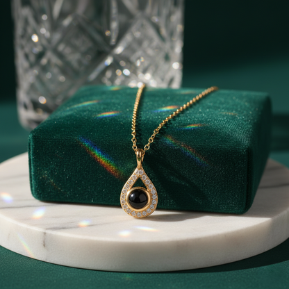 Pearl Projection Pendant | Custom Hidden Photo Projection Necklace - HayeNii