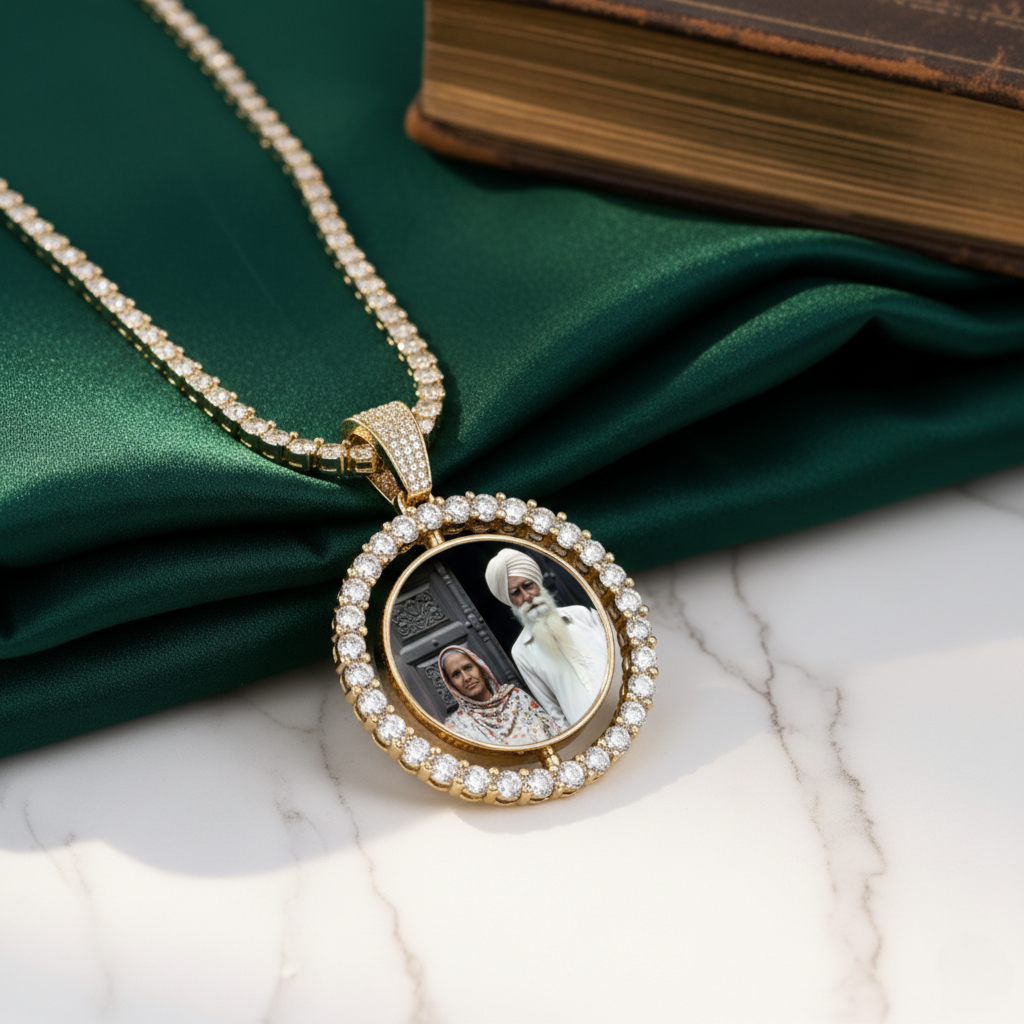 Custom Rotating Double-Sided Photo Pendant