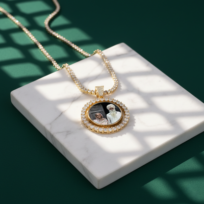 Custom Rotating Double-Sided Photo Pendant