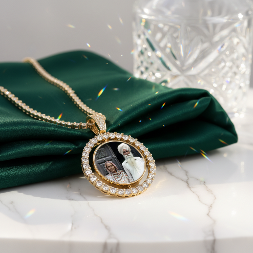 Custom Rotating Double-Sided Photo Pendant
