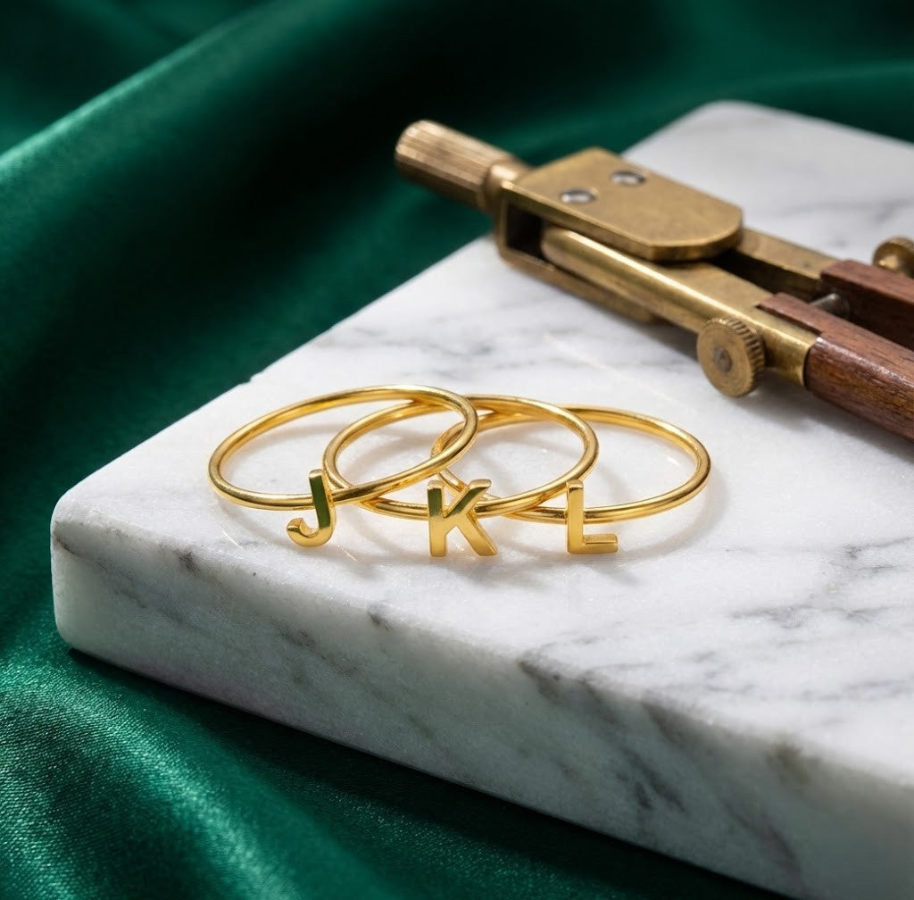 Personalized Initial Ring | Custom Letter Ring - HayeNii