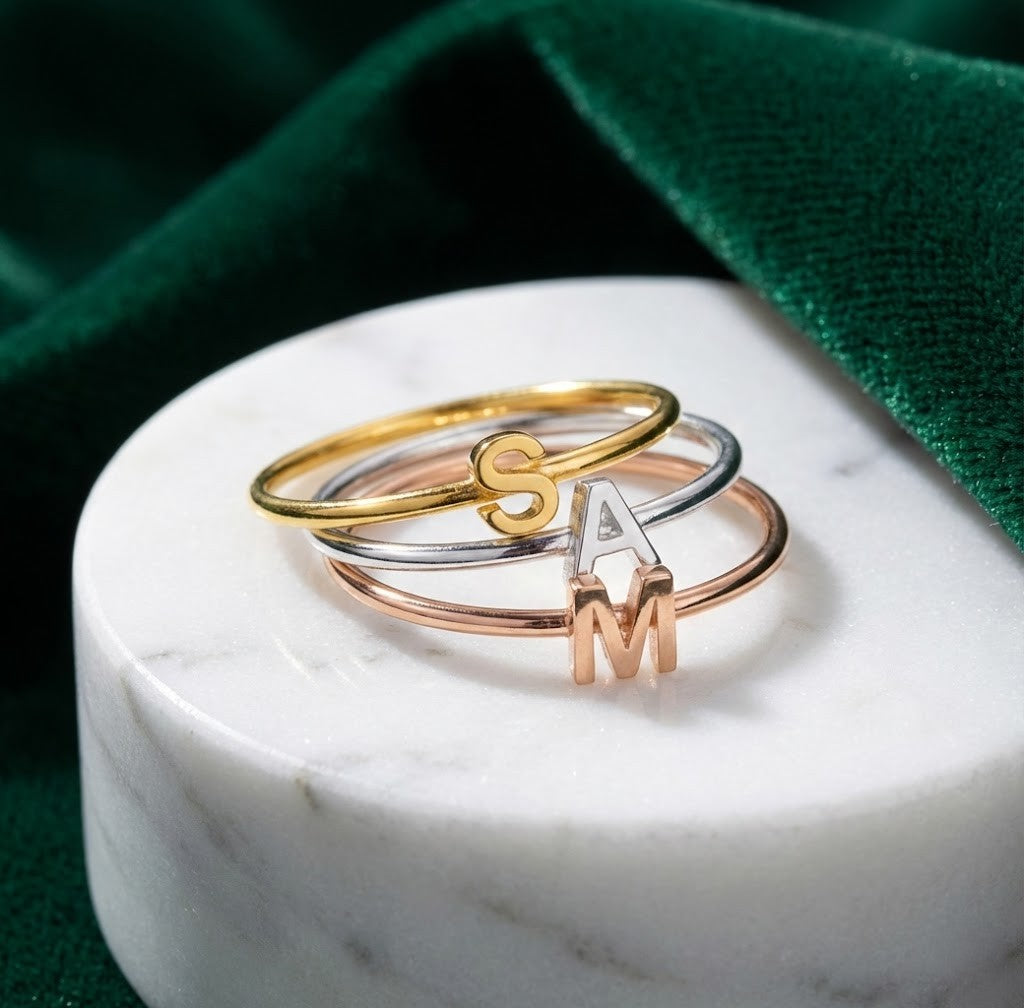 Personalized Initial Ring | Custom Letter Ring - HayeNii