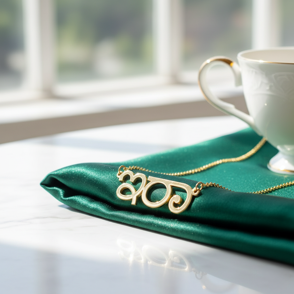 Custom Kannada Name Necklace | Personalized Kannada Script Jewelry