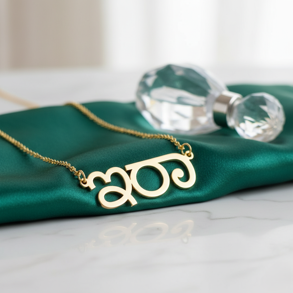 Custom Kannada Name Necklace | Personalized Kannada Script Jewelry