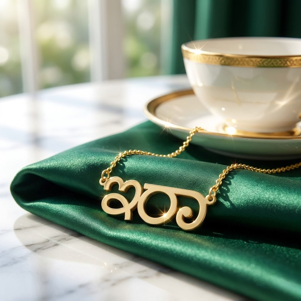 Custom Kannada Name Necklace | Personalized Kannada Script Jewelry