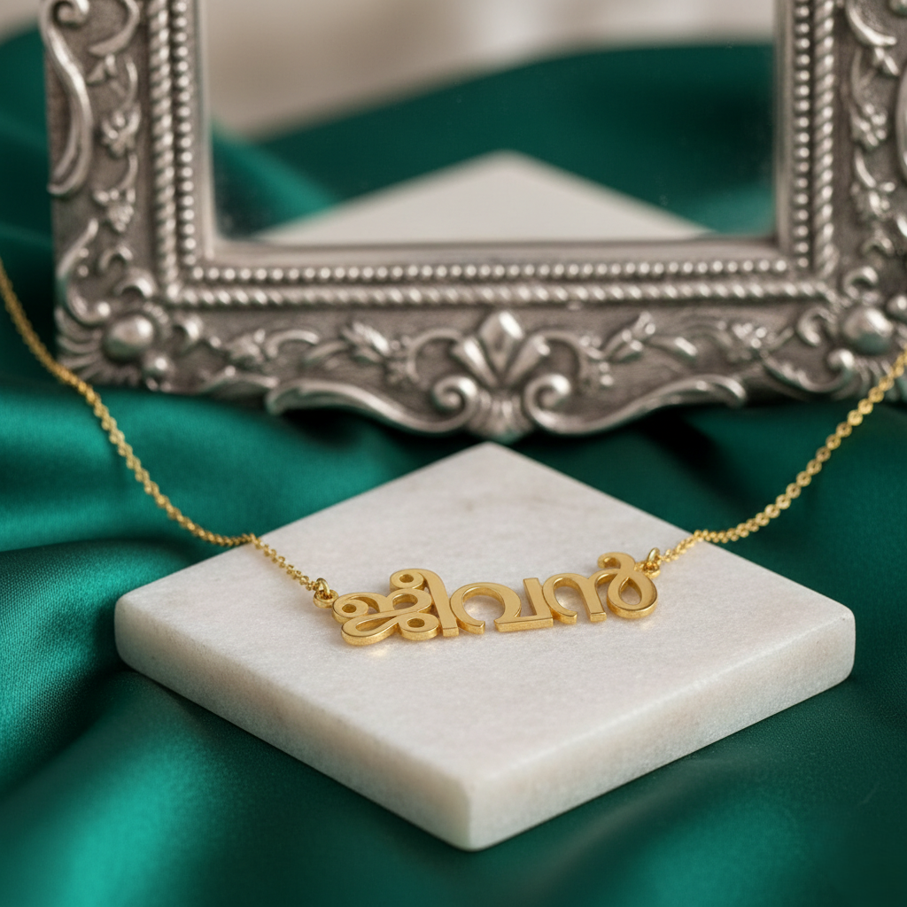 Malayalam Name Necklace | Personalized in Authentic Malayalam Script