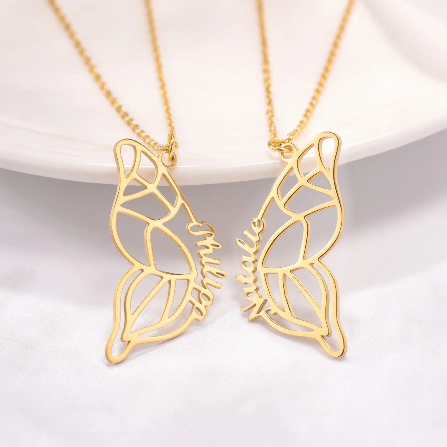 Twin Wings - Name Necklace Set