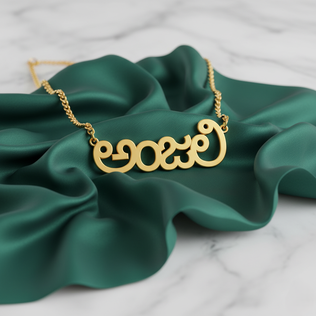Custom Telugu Name Necklace | Personalized Telugu Script Jewelry