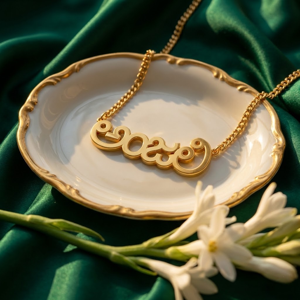Custom Telugu Name Necklace | Personalized Telugu Script Jewelry