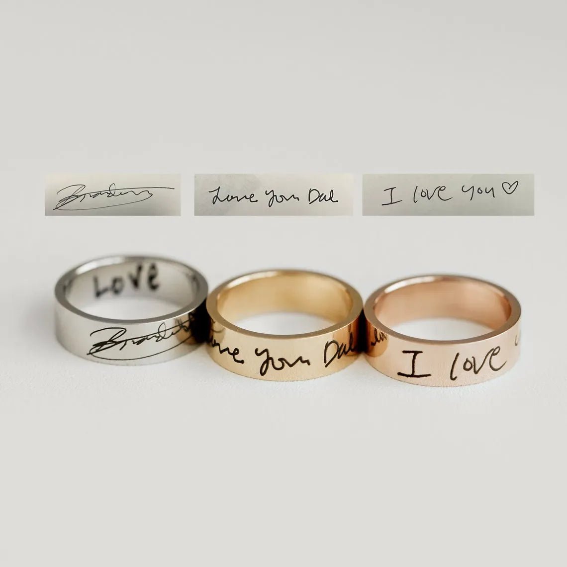 Actual Handwriting Band Ring - Haye Nii