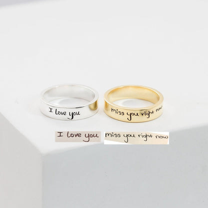 Actual Handwriting Band Ring - Haye Nii