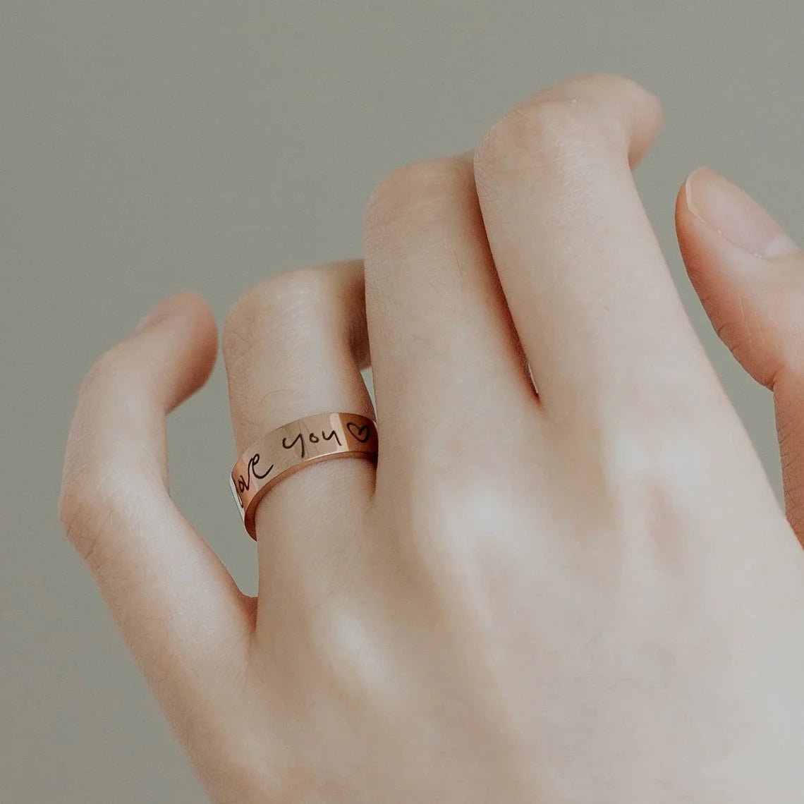 Actual Handwriting Band Ring - Haye Nii