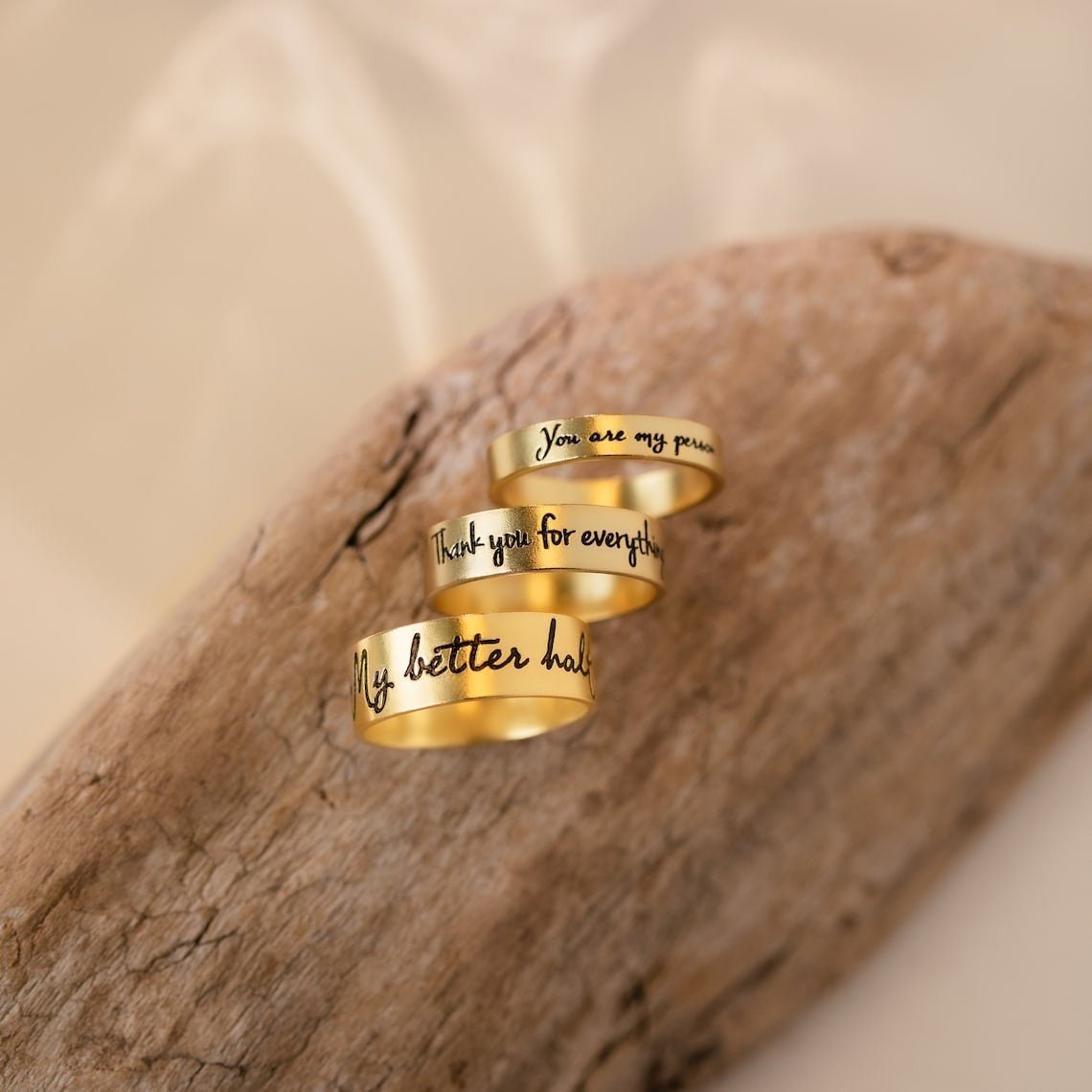 Actual Handwriting Band Ring - Haye Nii