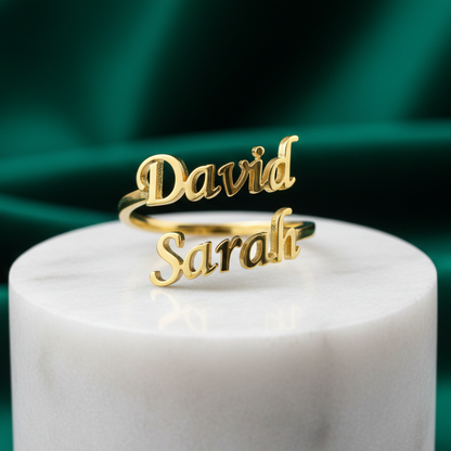 Double Name Custom Ring | Two Names Ring - HayeNii