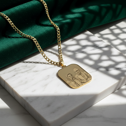 Custom Engraved Photo Necklace