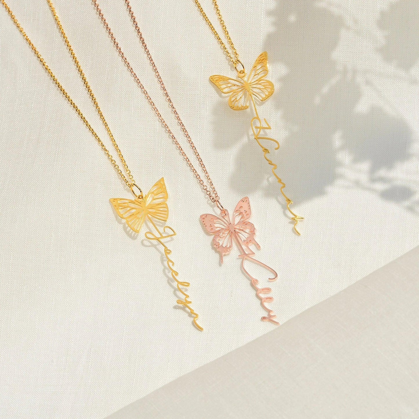 Celestial Butterfly - Birth Month Name Necklace - Haye Nii