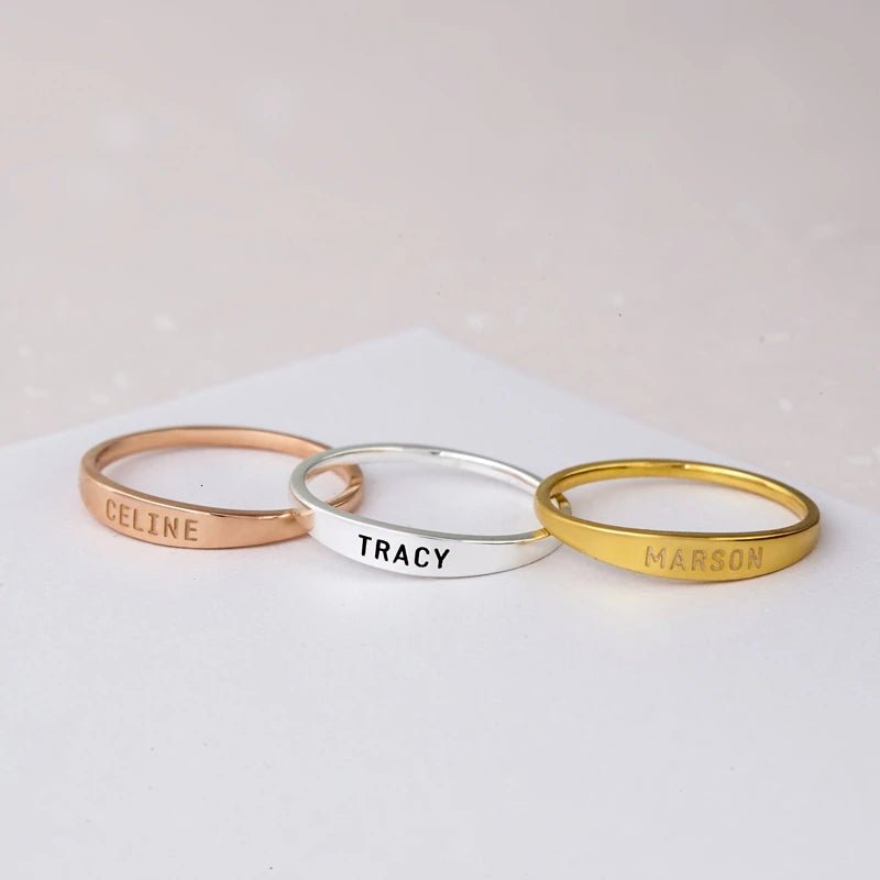 Custom Delicate Name Ring - Haye Nii