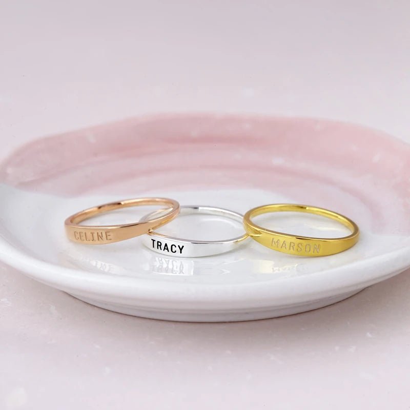 Custom Delicate Name Ring - Haye Nii