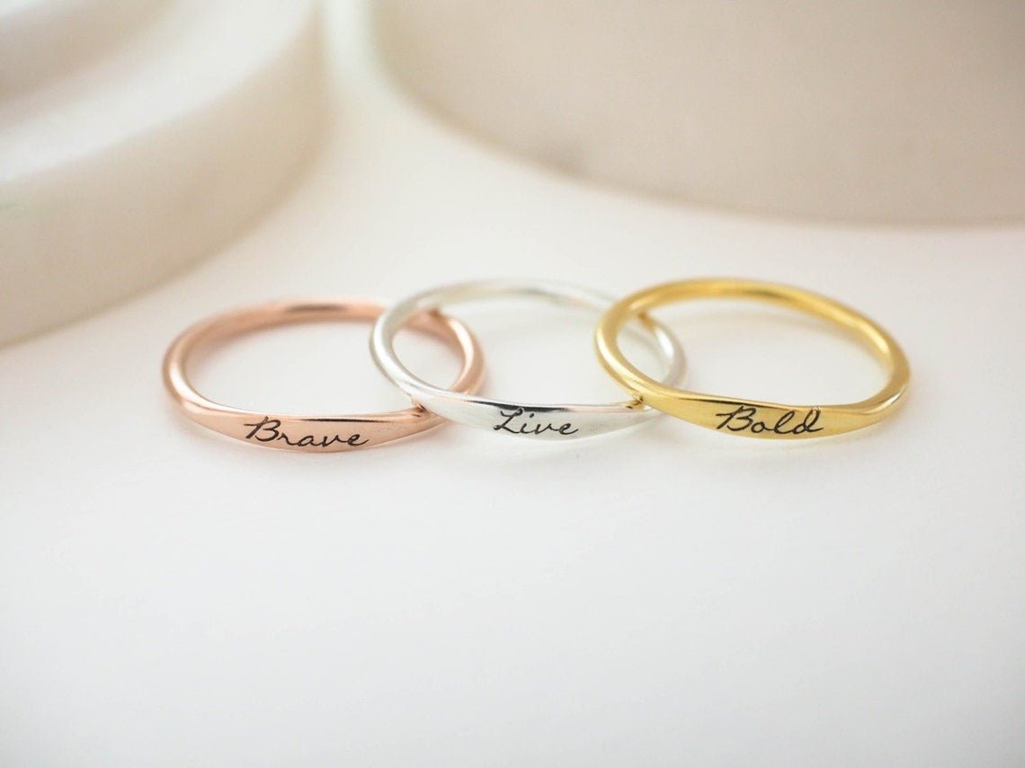 Custom Delicate Name Ring - Haye Nii