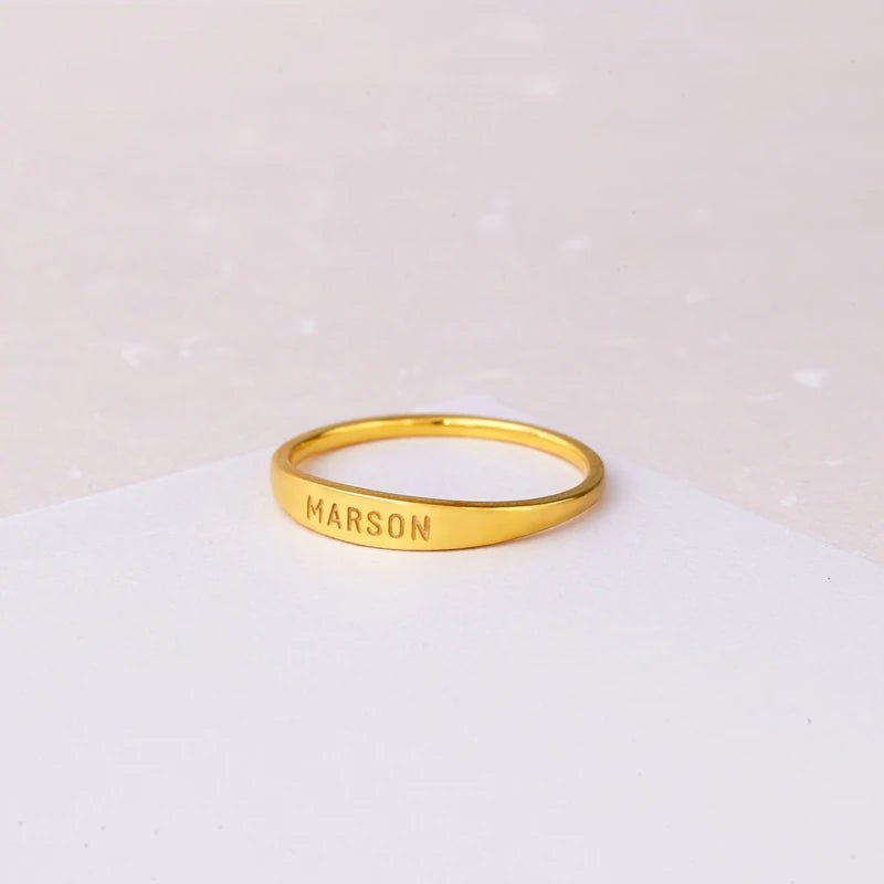 Custom Delicate Name Ring - Haye Nii