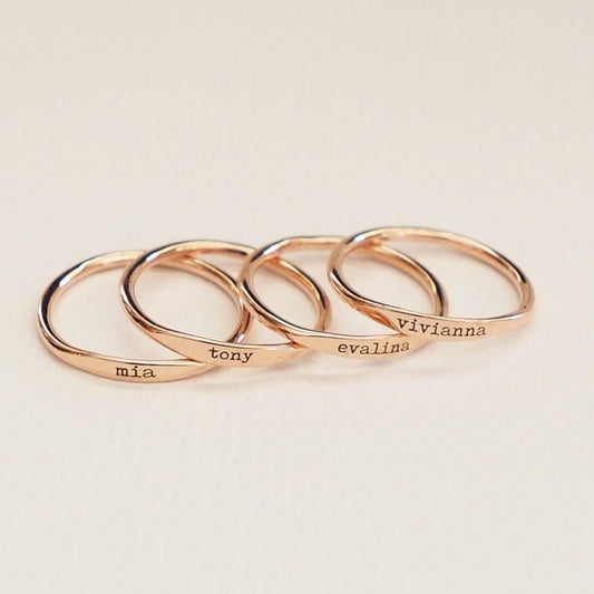 Custom Delicate Name Ring - Haye Nii