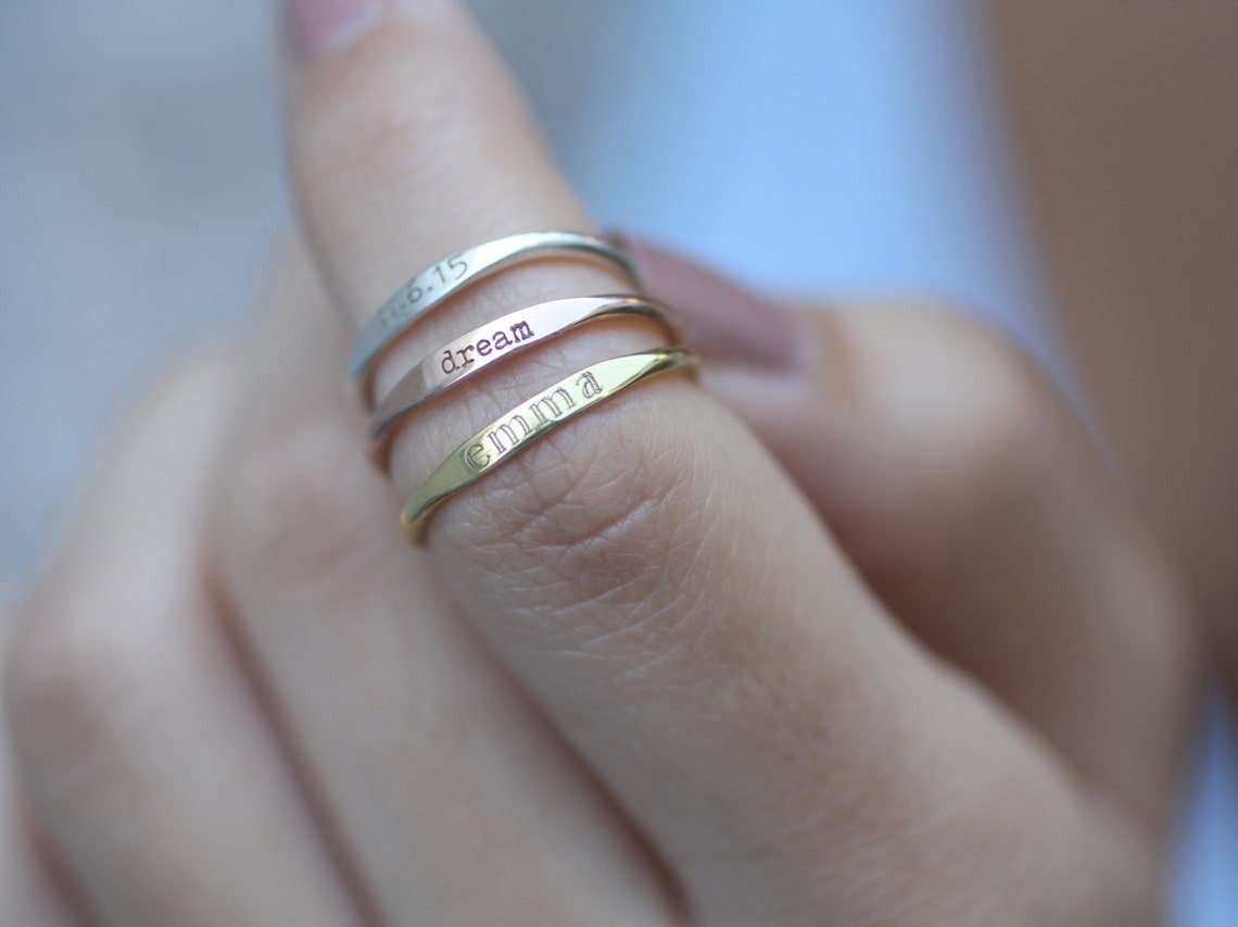 Custom Delicate Name Ring - Haye Nii