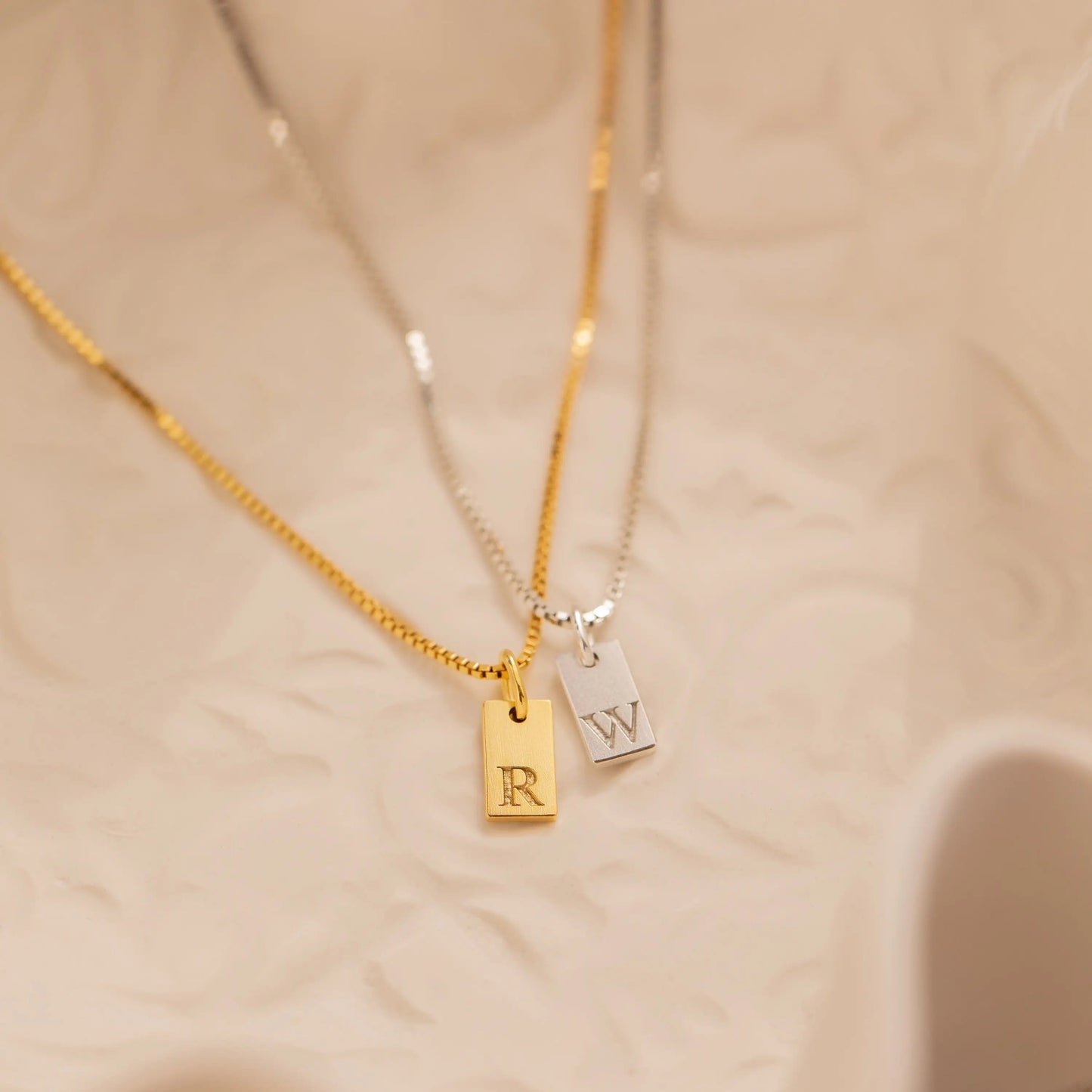 Dainty Initial Tag Necklace - Haye Nii