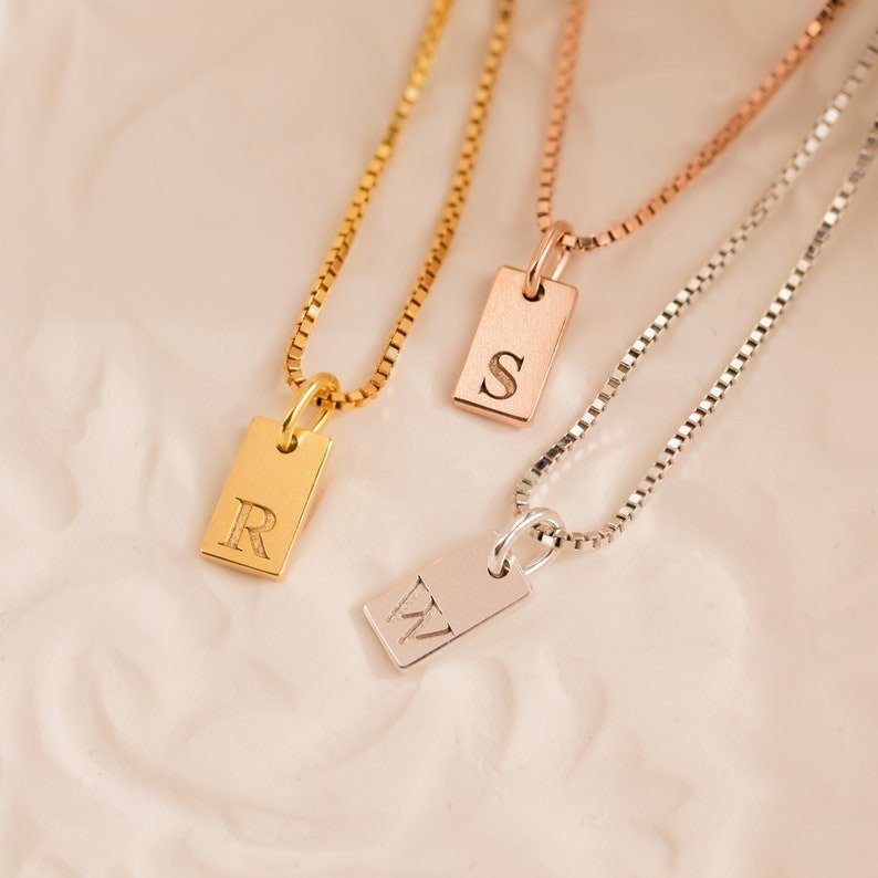 Dainty Initial Tag Necklace - Haye Nii